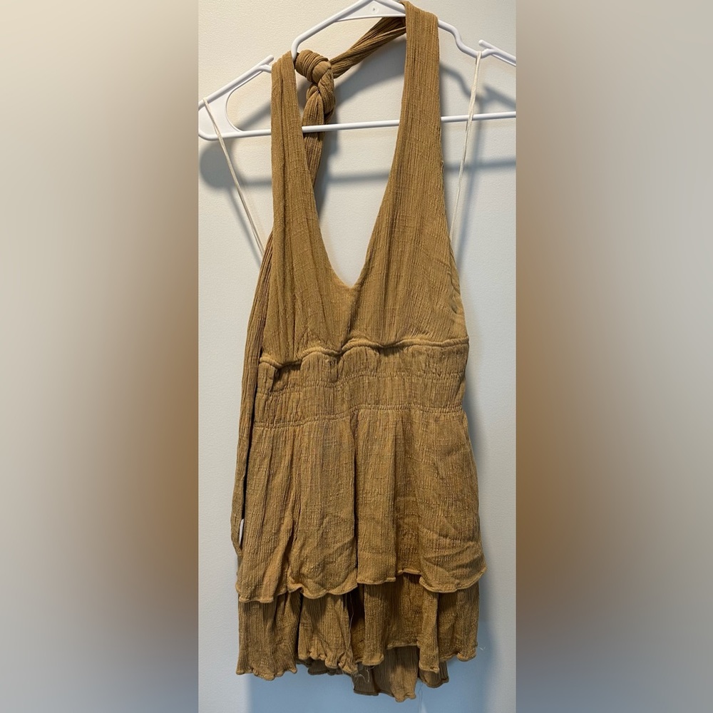 Mustard seed deep v romper
